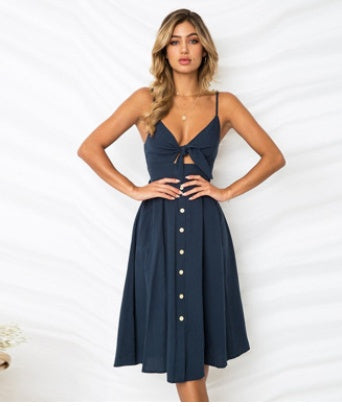 Robe Longue Dos Nu Sans Manches – Élégance Estivale