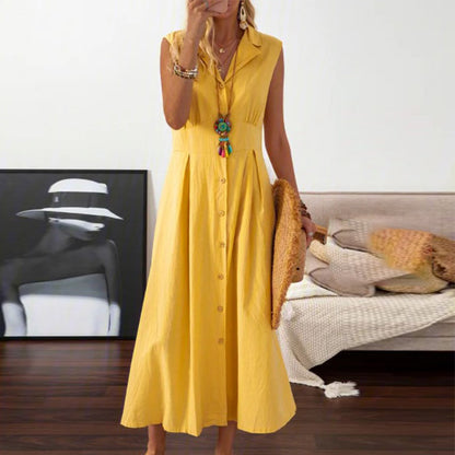 Robe Longue Vintage en Lin et Coton