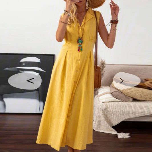 Robe Longue Vintage en Lin et Coton