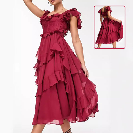 Robe Longue Bohème – Chic, Dos Nu & Col Carré