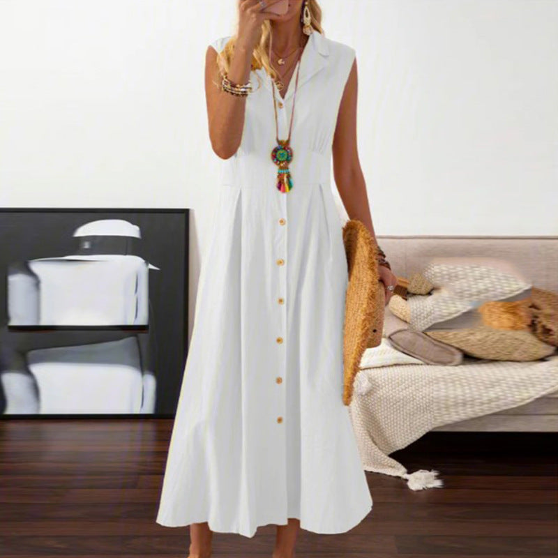 Robe Longue Vintage en Lin et Coton