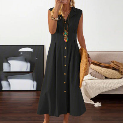 Robe Longue Vintage en Lin et Coton