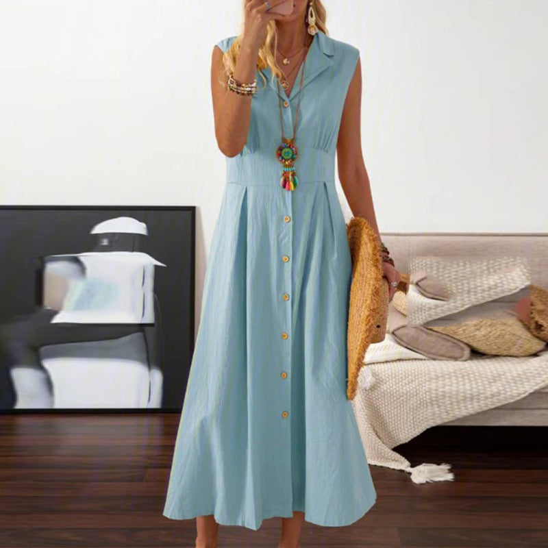 Robe Longue Vintage en Lin et Coton